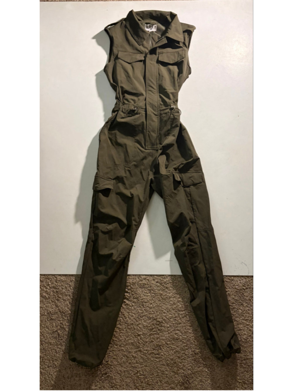 VBRT Vibrant MIU Olive Green Utility Cargo Jumpsuit Womens S Military Y2K
287 - Picture 2 of 12